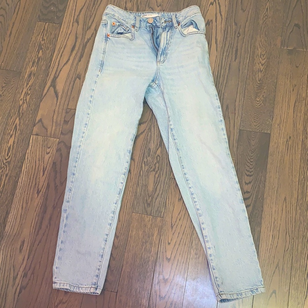 Whitewashed Denim Mom Jeans
